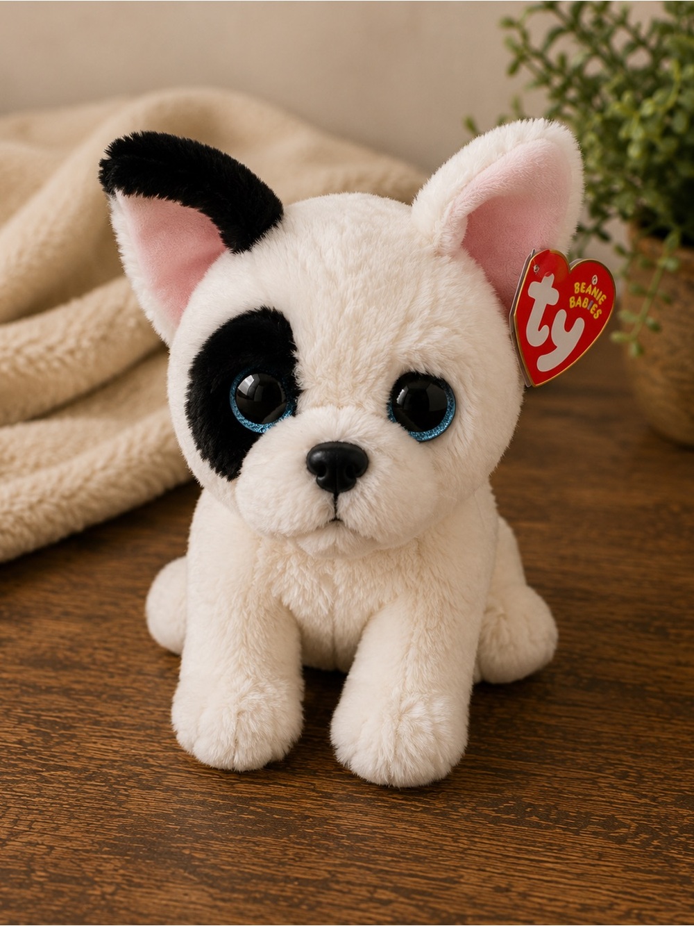 Ty Beanie Baby "Marcel" The  French Bulldog Dog Plush Toy Black White